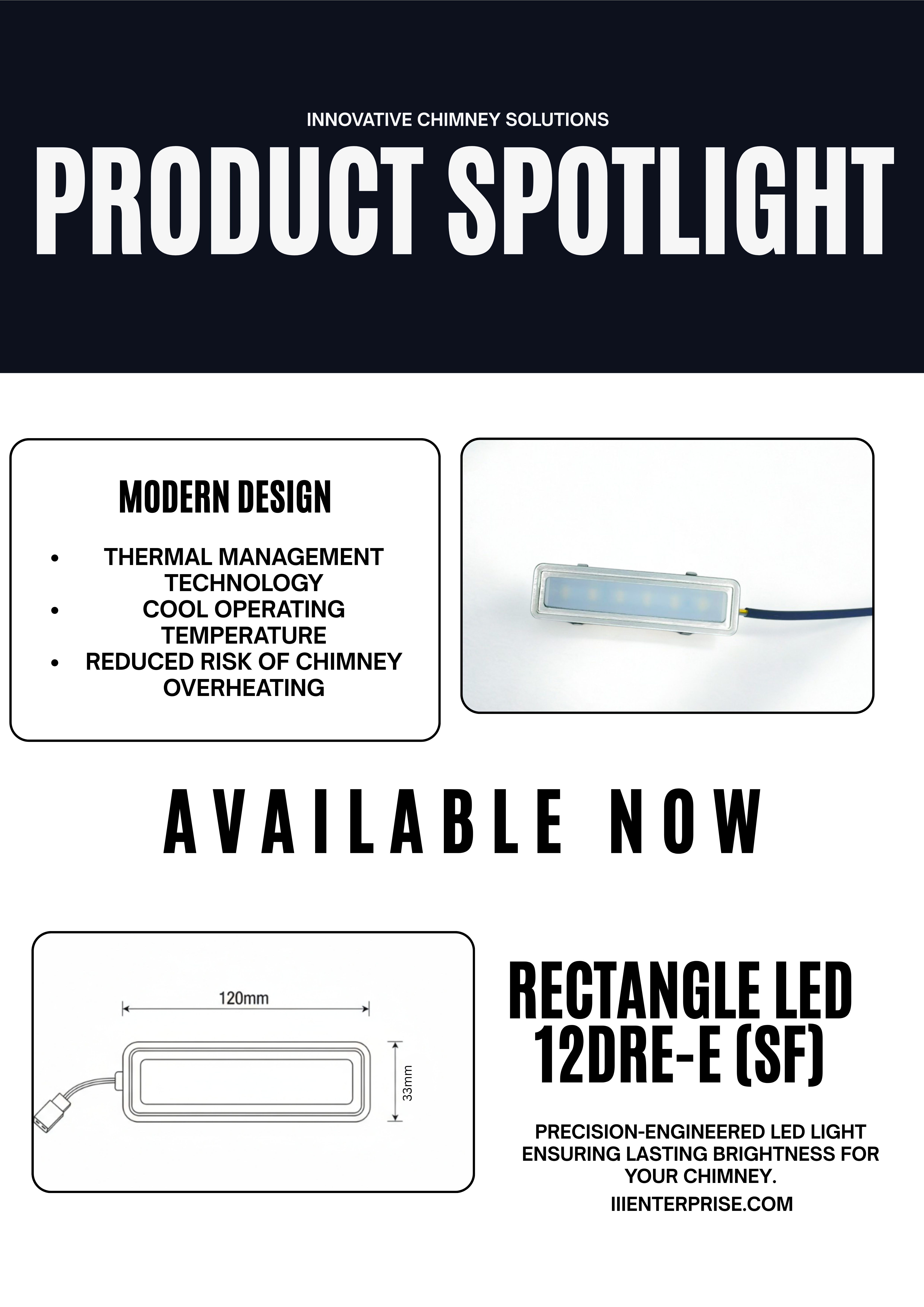 12DREC-SF LED Kitchen Chimney Light