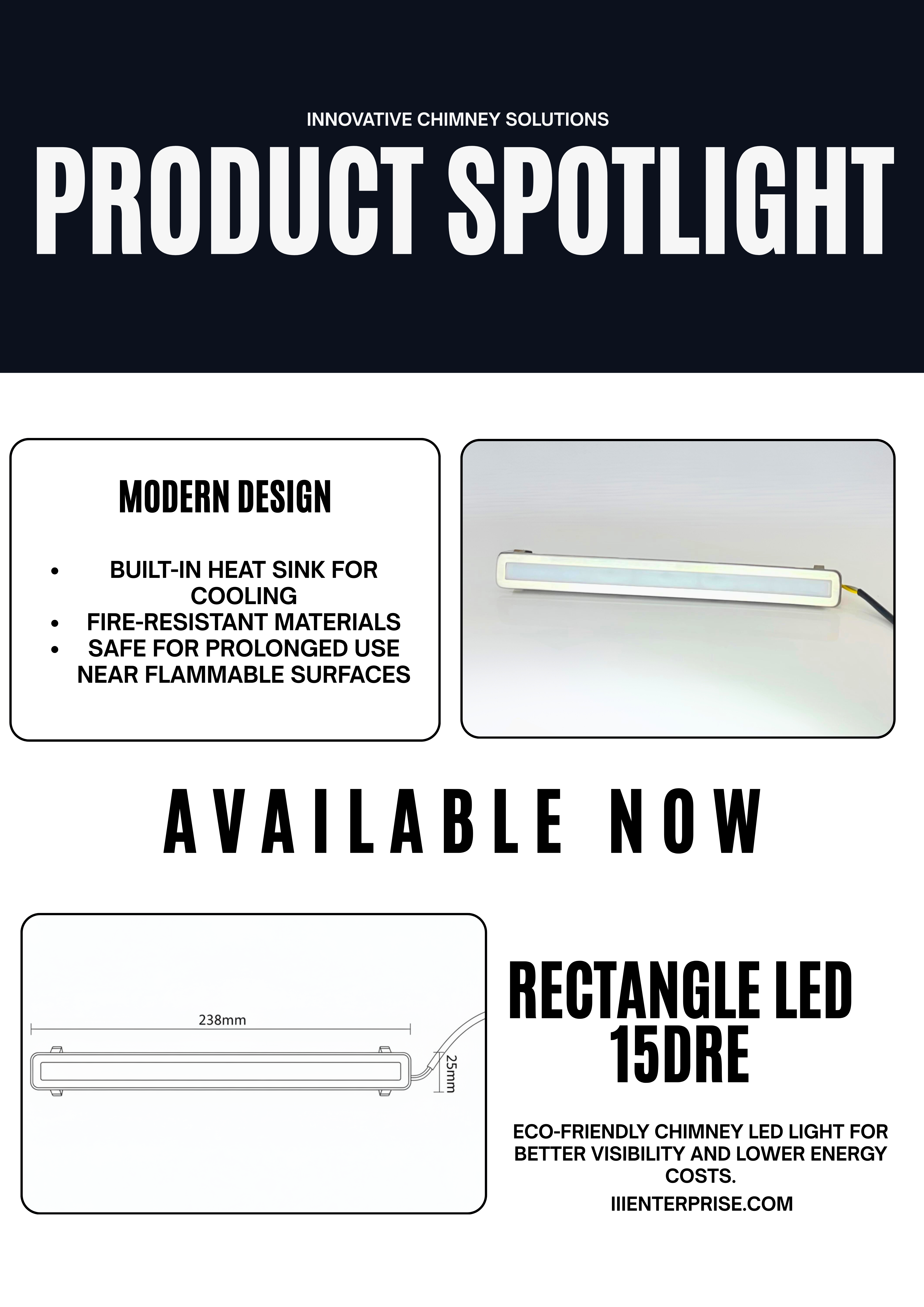 15DRE LED Range Hood Light for Kitchen Chimney - Slim Energy Efficient LED Lighting Solution